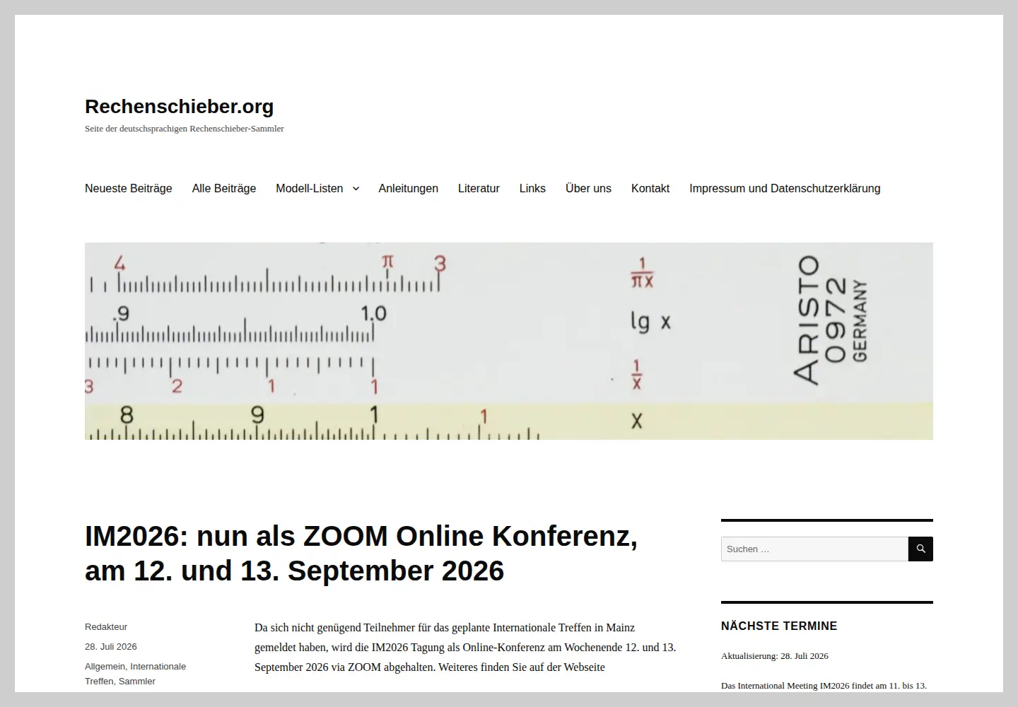 Screenshot of rechenschieber.org