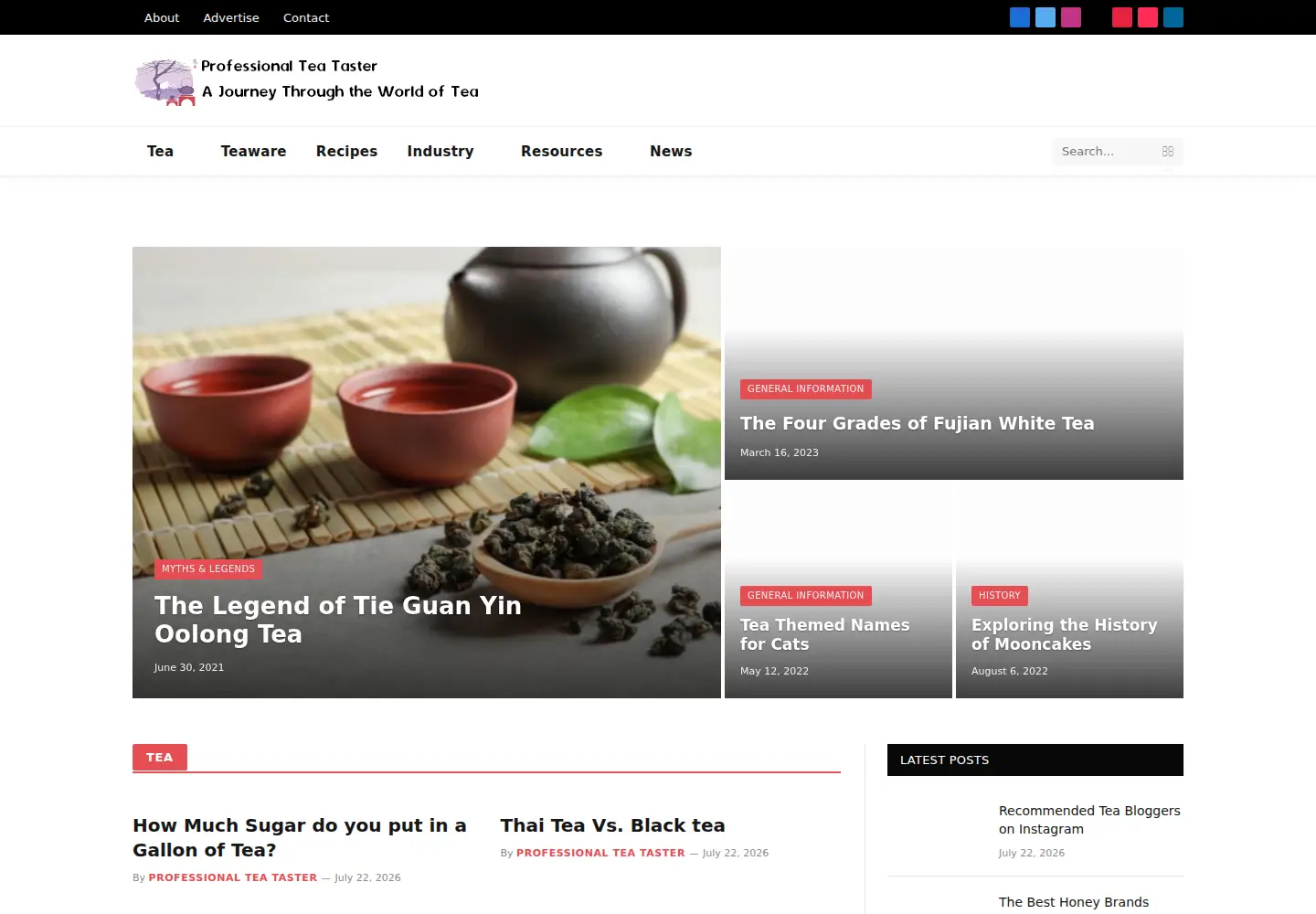Screenshot of professionalteataster.com