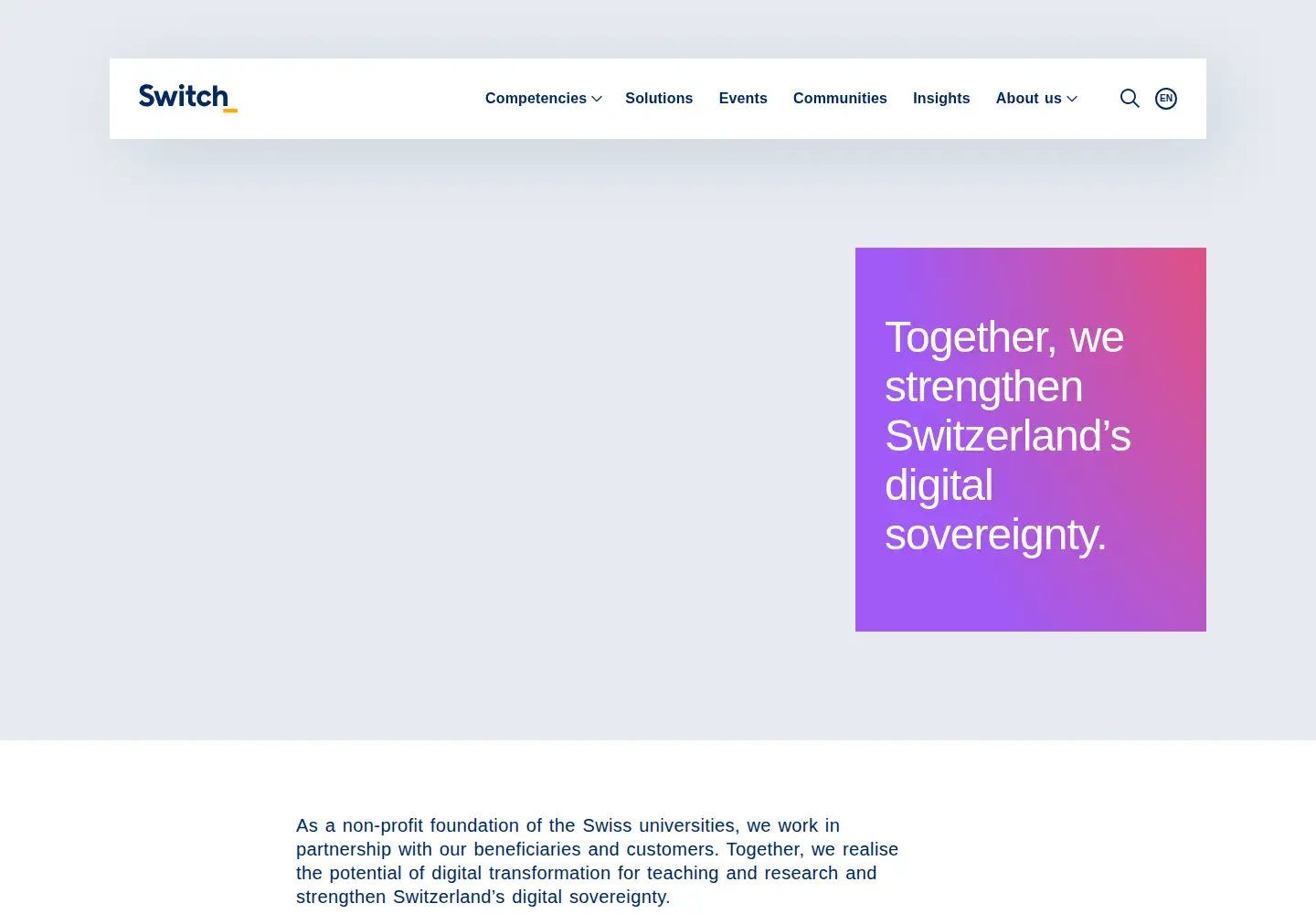 Screenshot of switch.ch