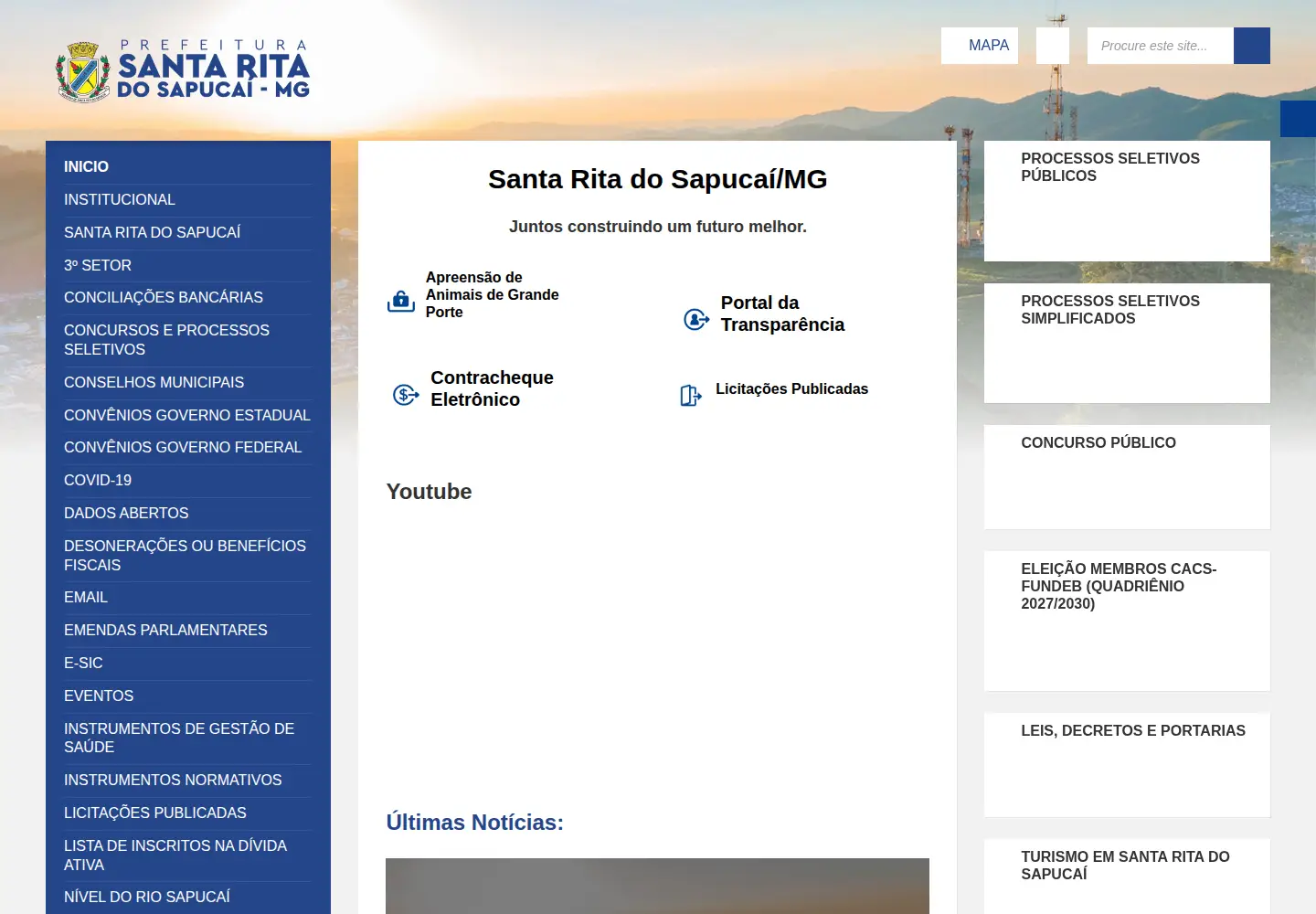 Screenshot of pmsrs.mg.gov.br