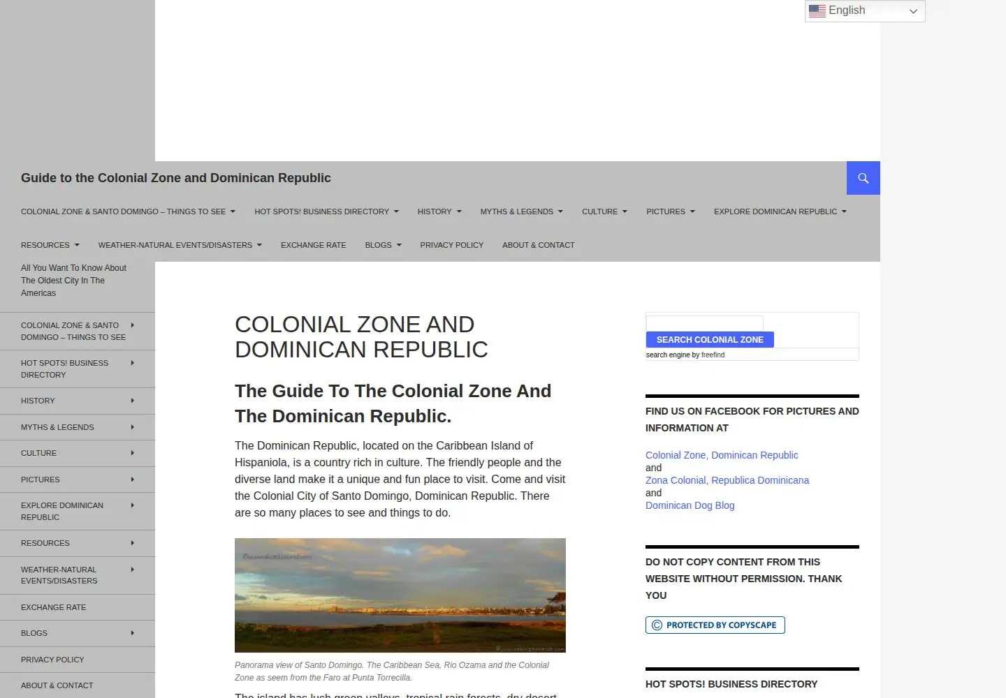 Captured homepage of colonialzone-dr.com in the current scan