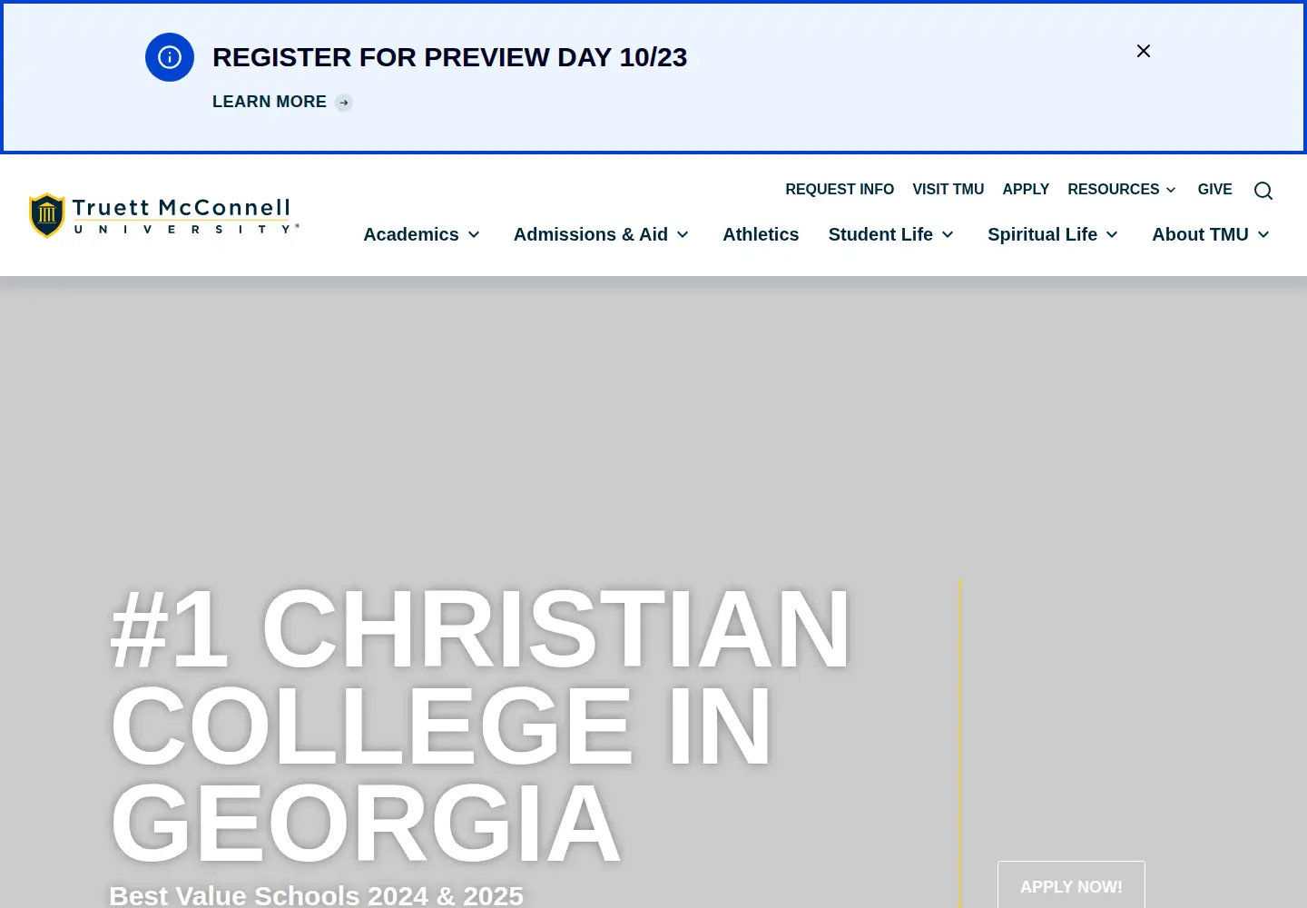 Screenshot of truett.edu