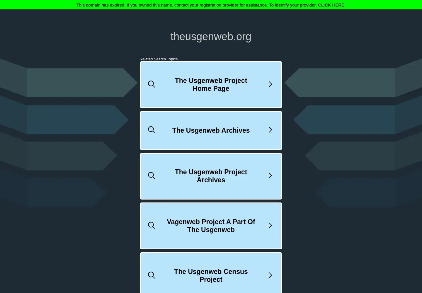 Captured homepage of theusgenweb.org in the current scan