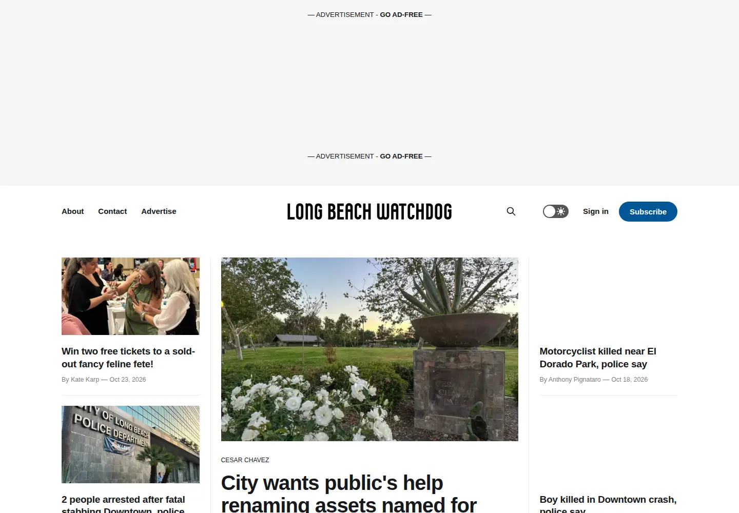 Captured homepage of lbwatchdog.com in the current scan