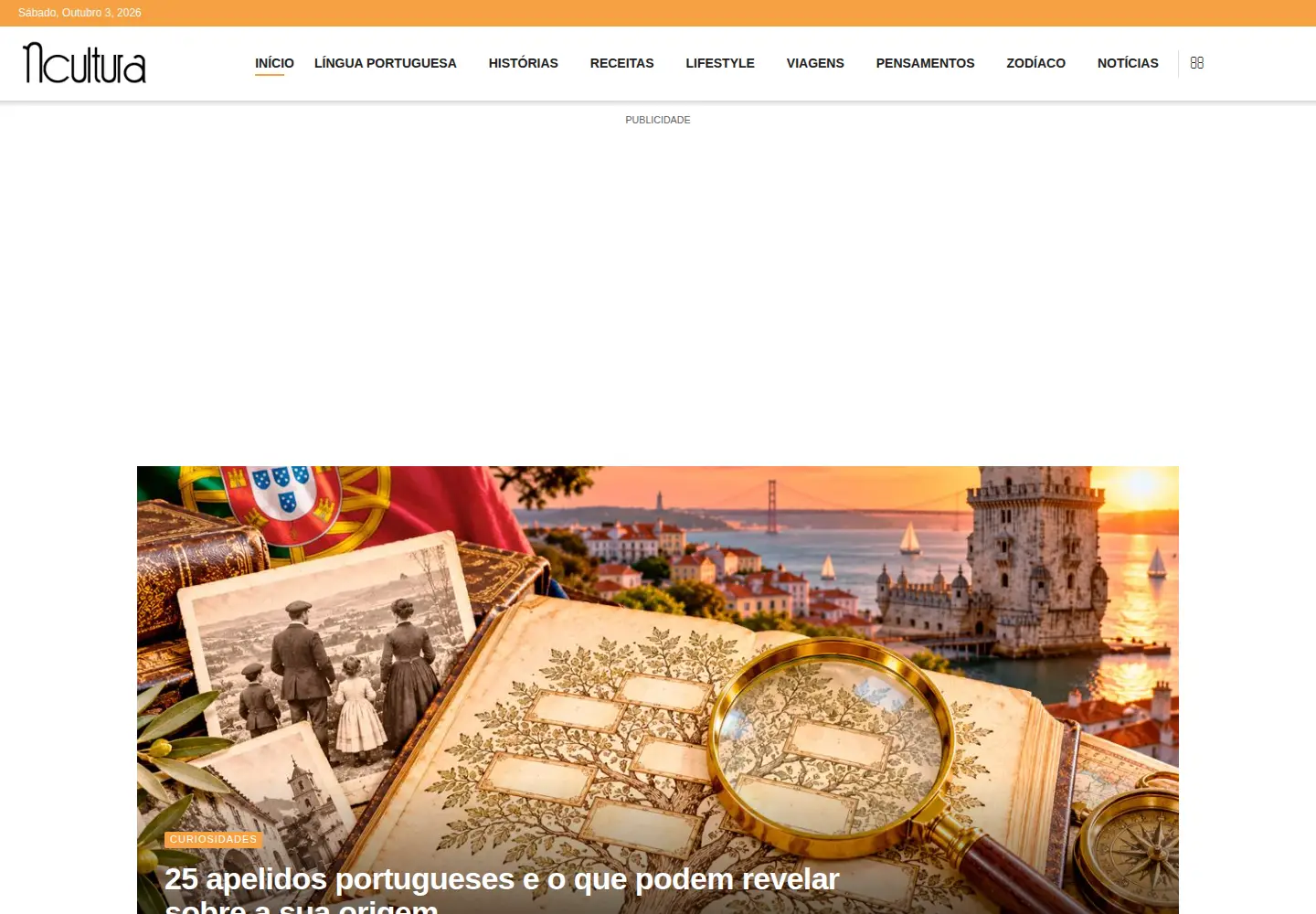 Captured homepage of ncultura.pt in the current scan