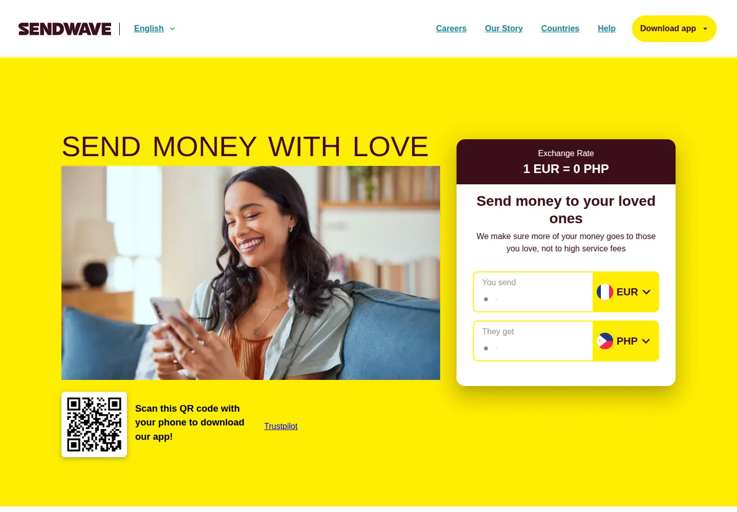 Captured homepage of sendwave.com in the current scan