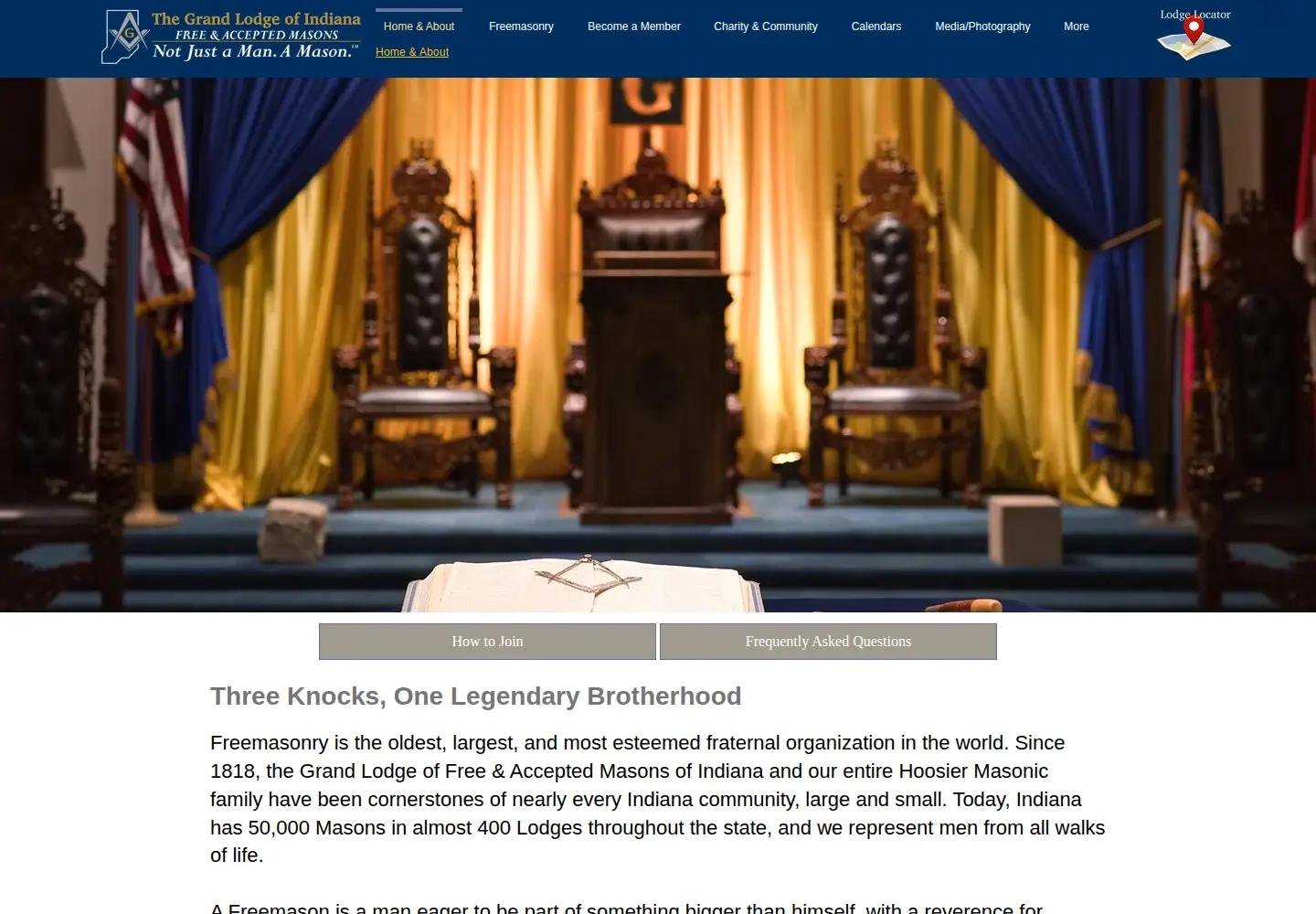 Screenshot of indianafreemasons.com