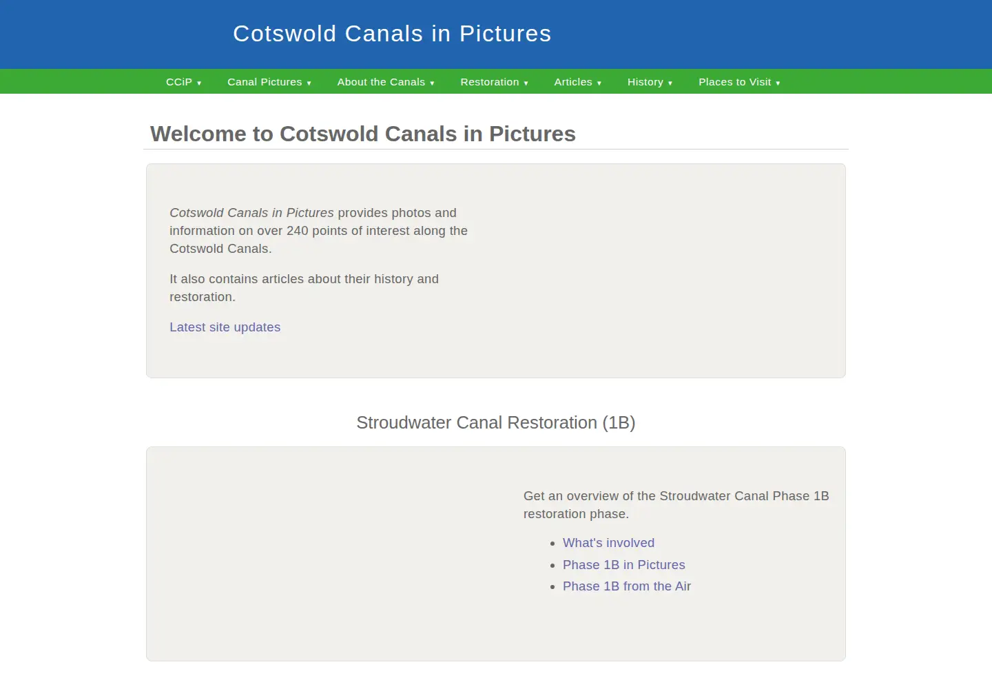Screenshot of cotswoldcanals.net