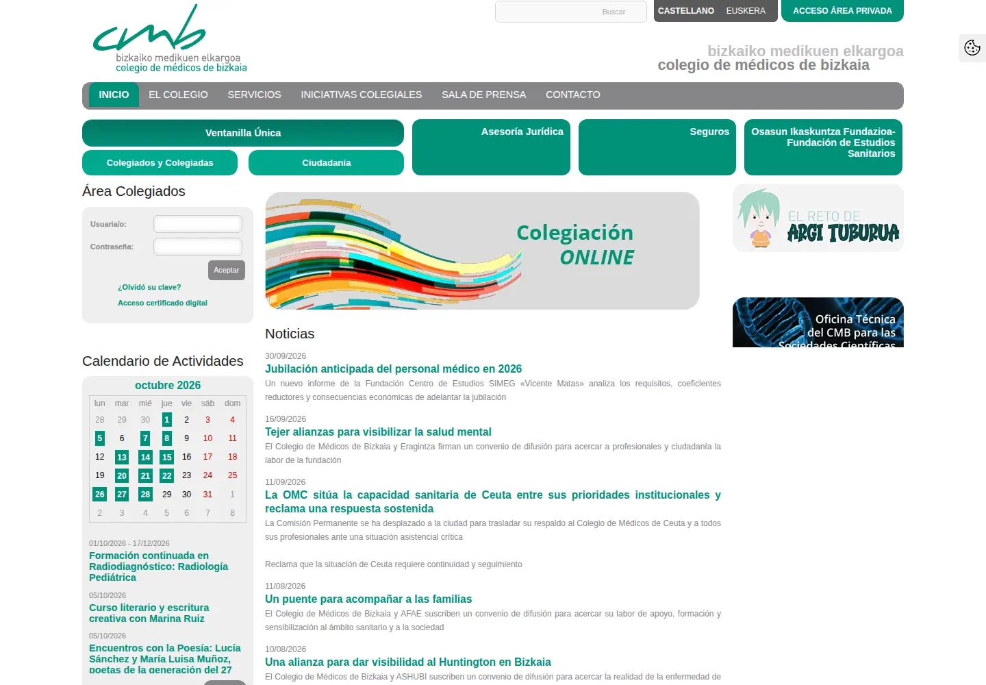 Screenshot of cmb.eus