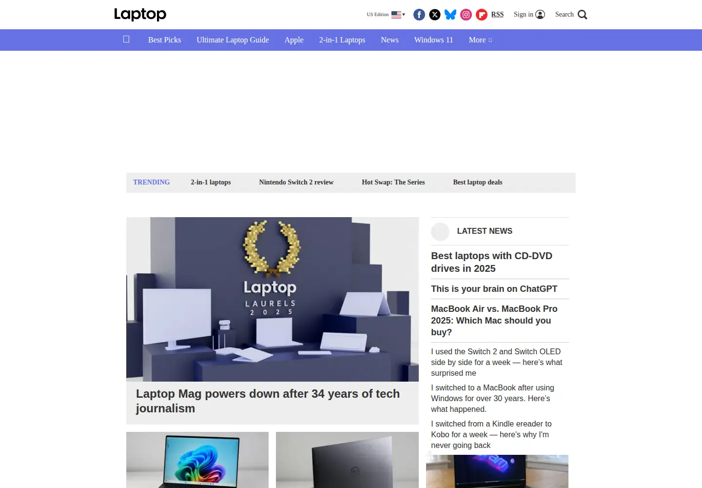 Screenshot of laptopmag.com