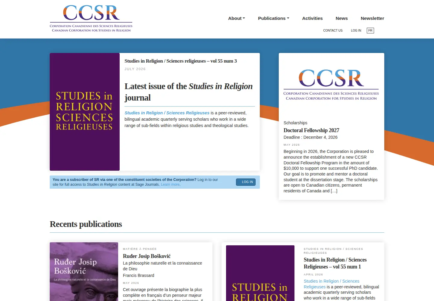 Screenshot of ccsr.ca