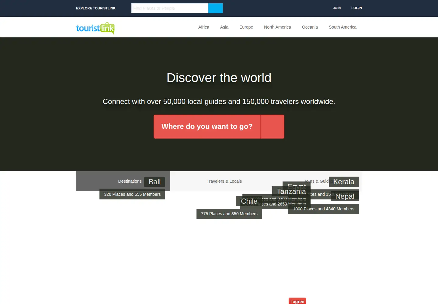 Screenshot of touristlink.com