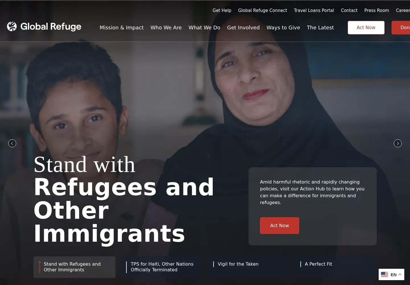 Screenshot of globalrefuge.org