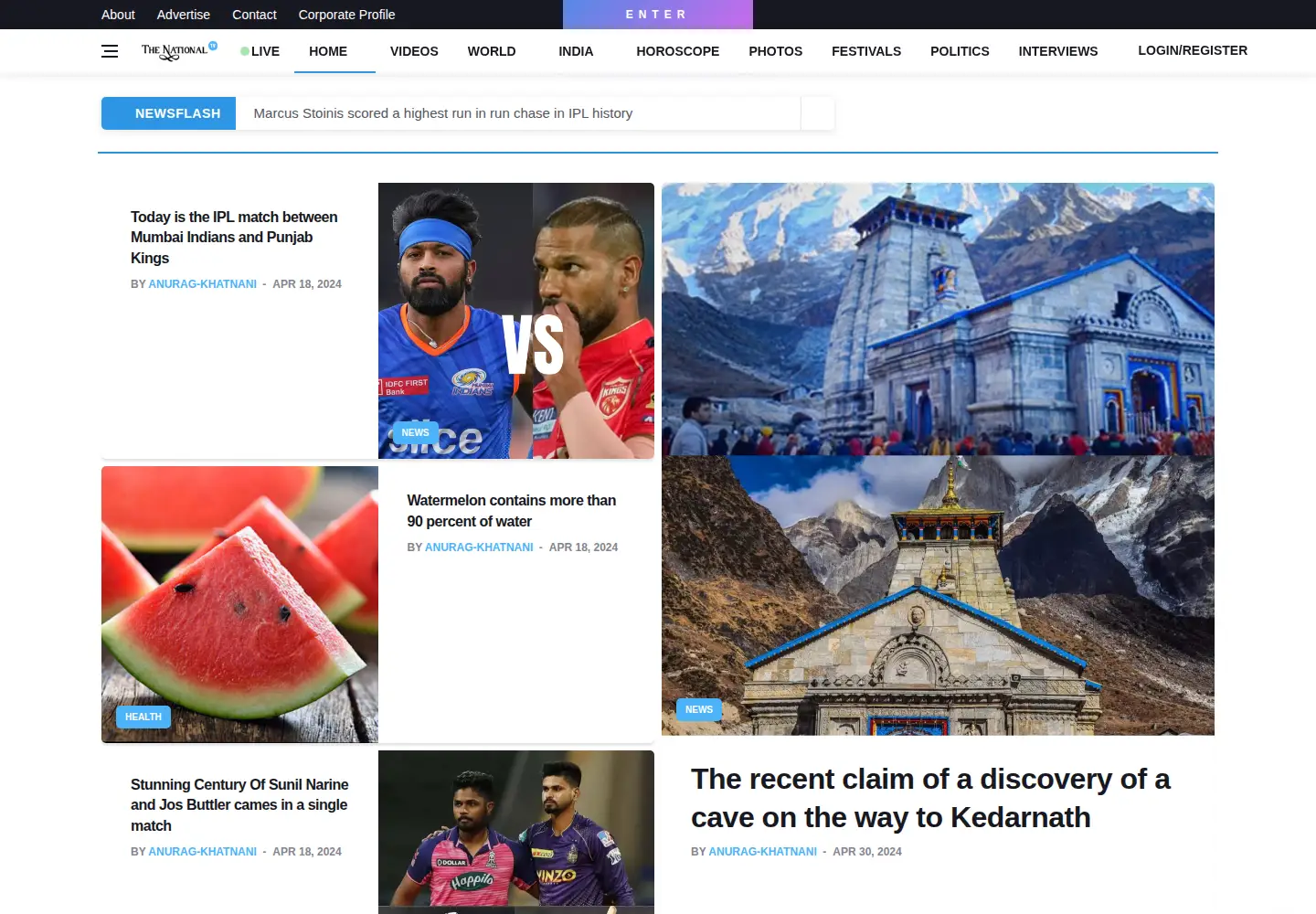 Screenshot of thenationaltv.com