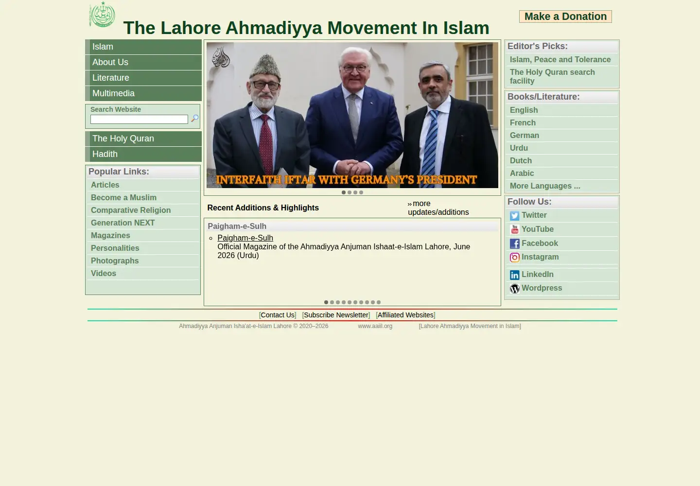 Screenshot of aaiil.org