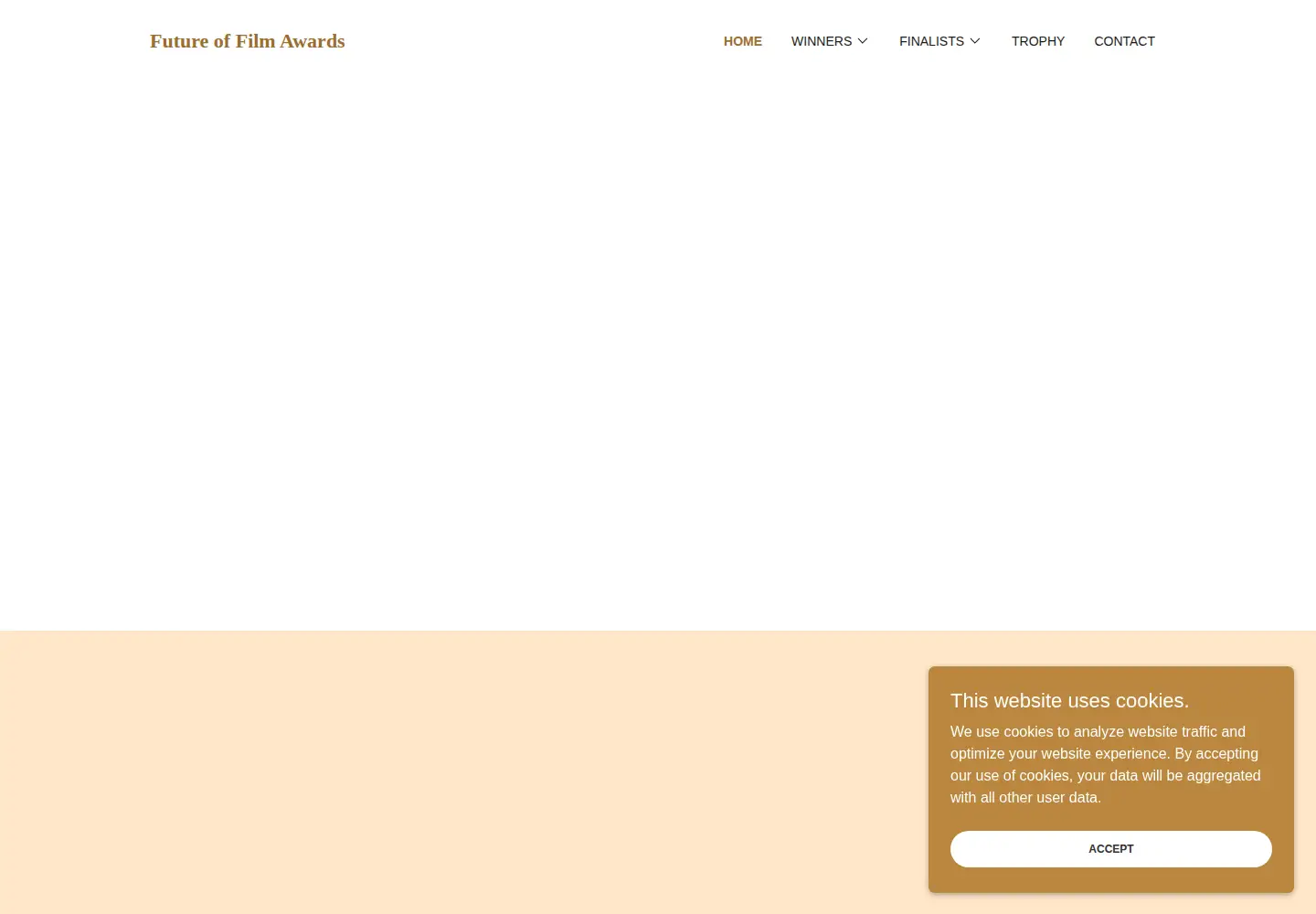 Captured homepage of futureoffilmawards.com in the current scan