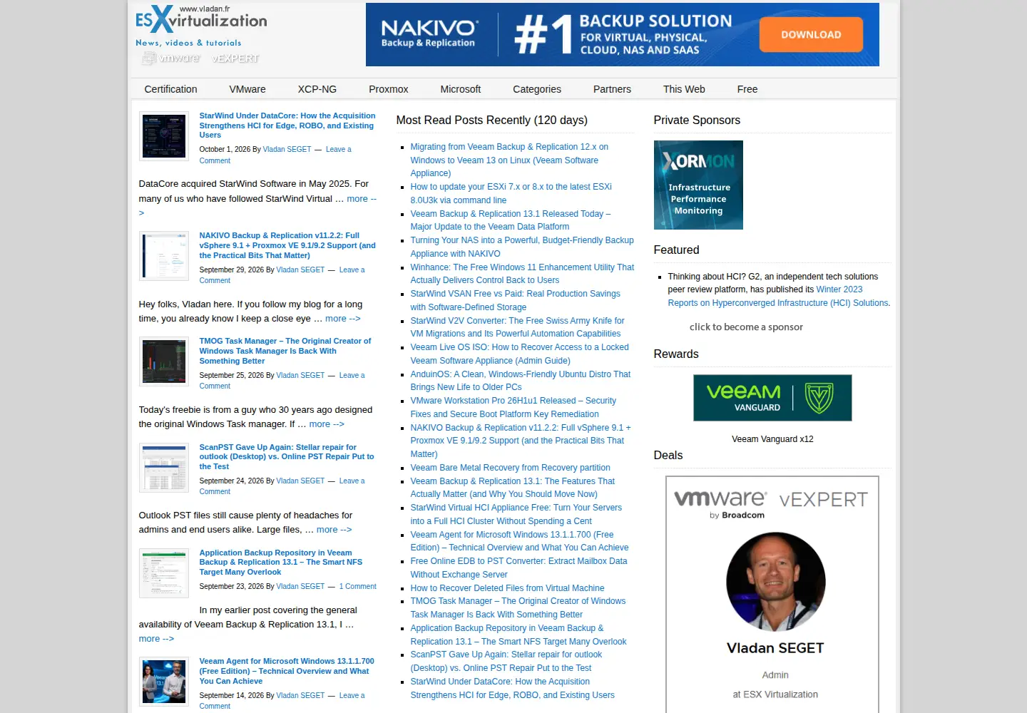 Screenshot of vladan.fr