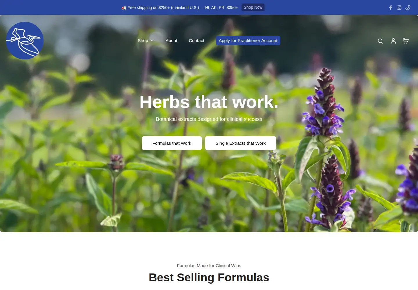 Screenshot of heronbotanicals.com