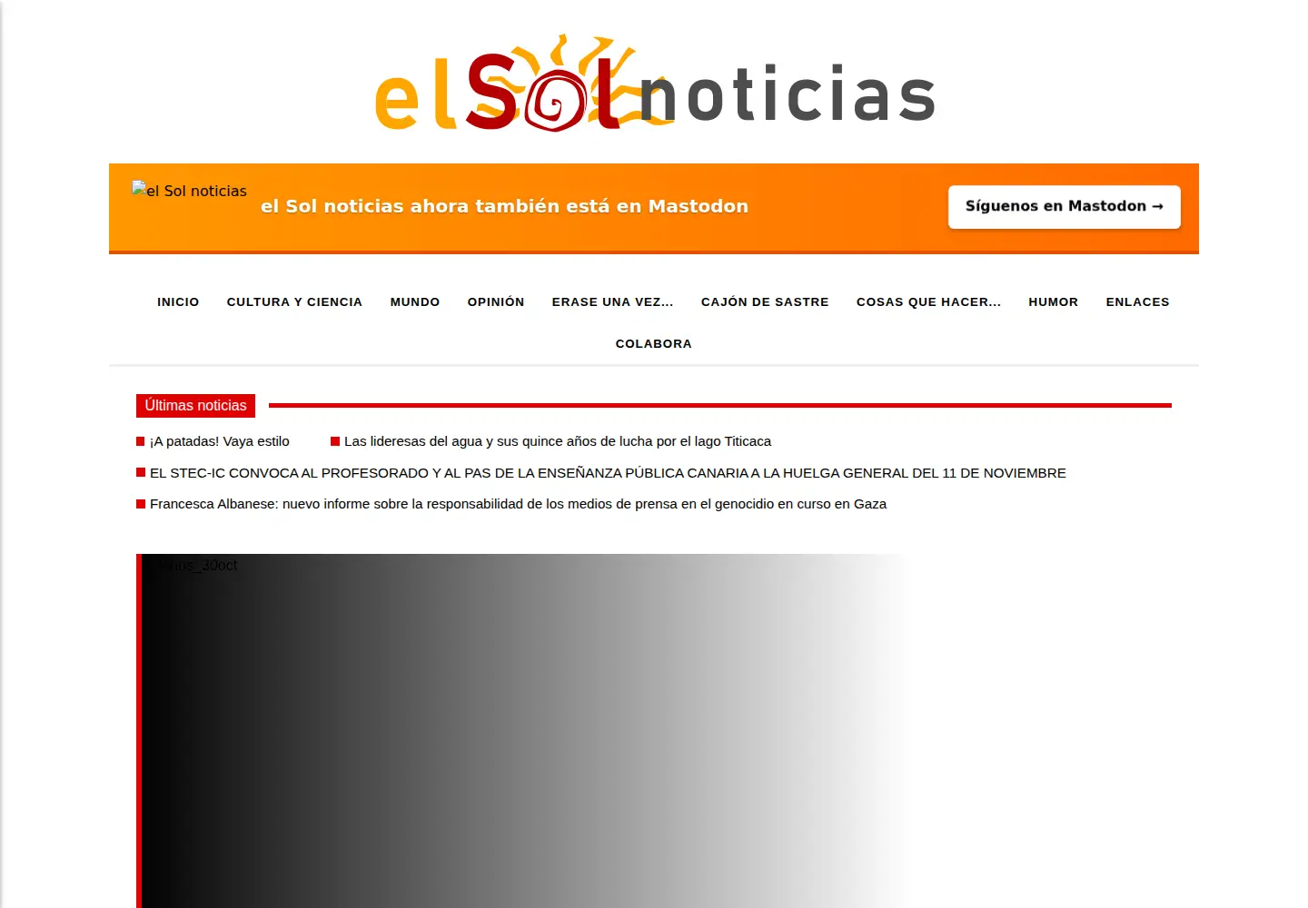 Screenshot of elsolnoticias.com