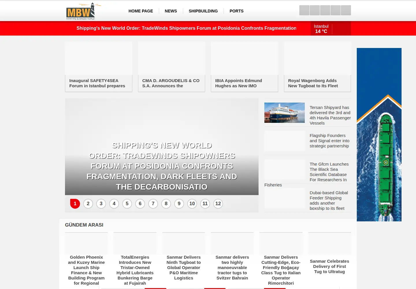 Captured homepage of maritimebusinessworld.com in the current scan