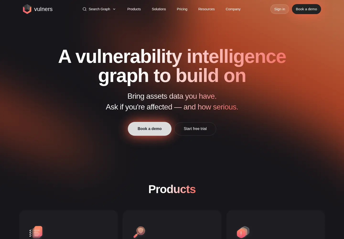 Screenshot of vulners.com