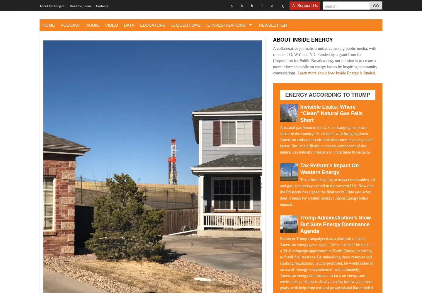 Captured homepage of insideenergy.org in the current scan