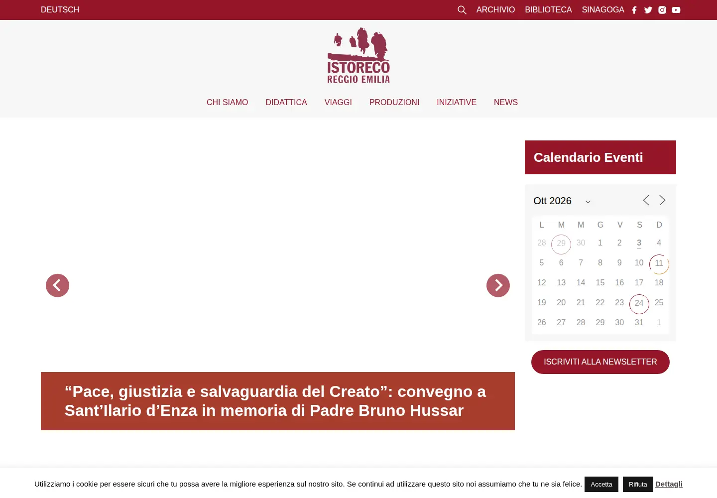 Captured homepage of istoreco.re.it in the current scan