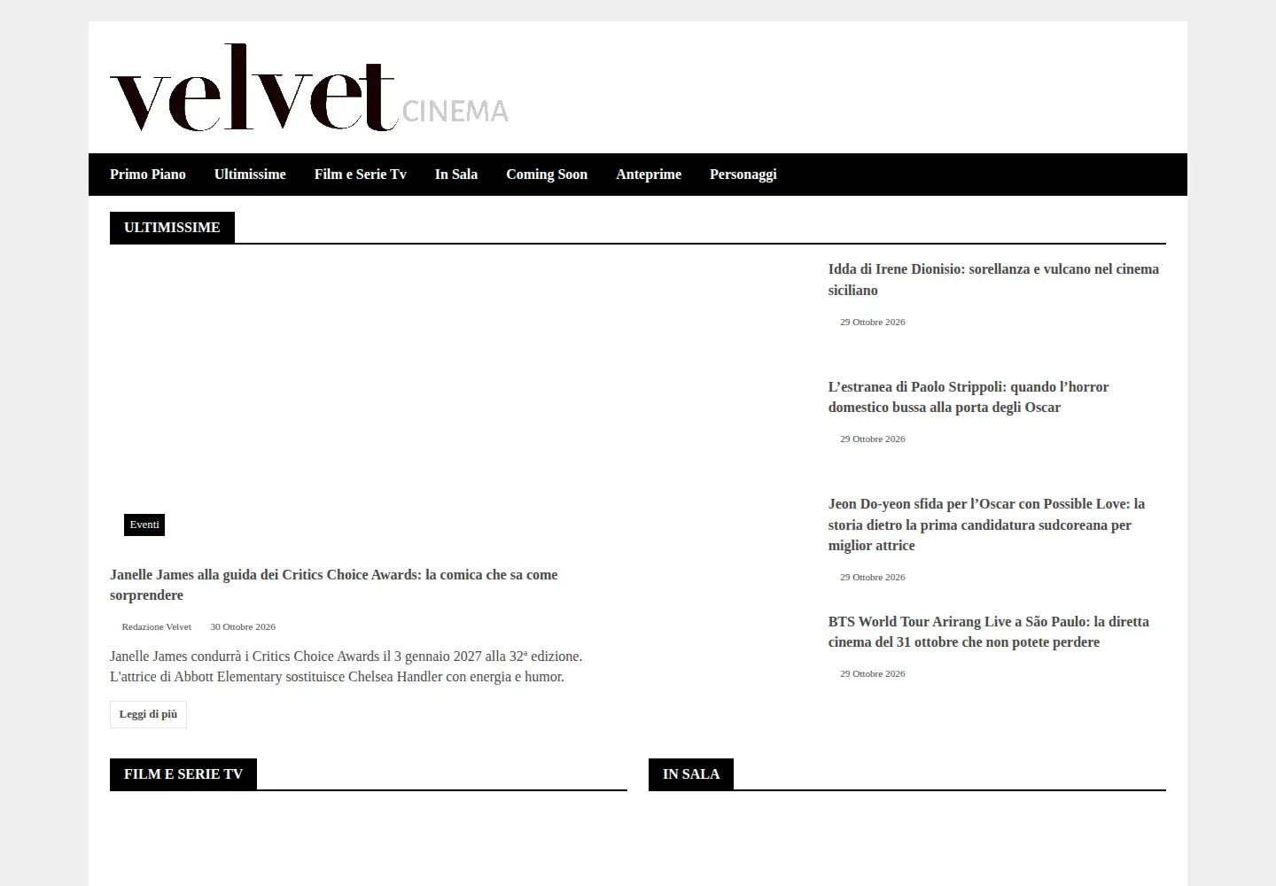 Screenshot of velvetcinema.it