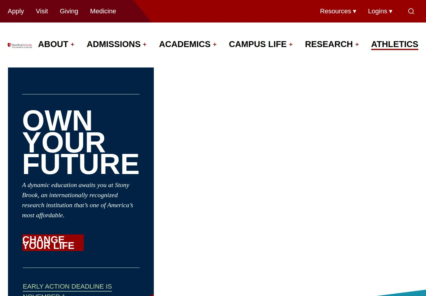 Screenshot of stonybrook.edu