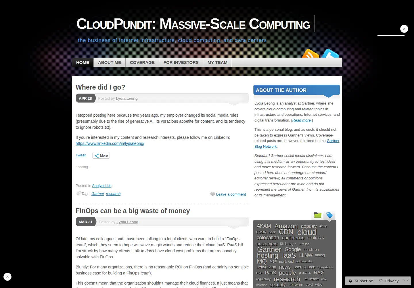 Screenshot of cloudpundit.com