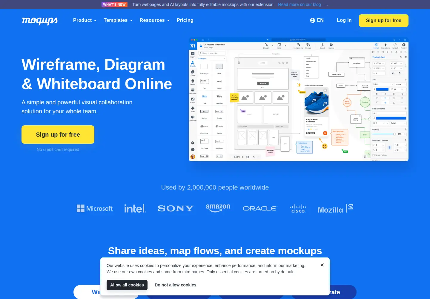Screenshot of moqups.com