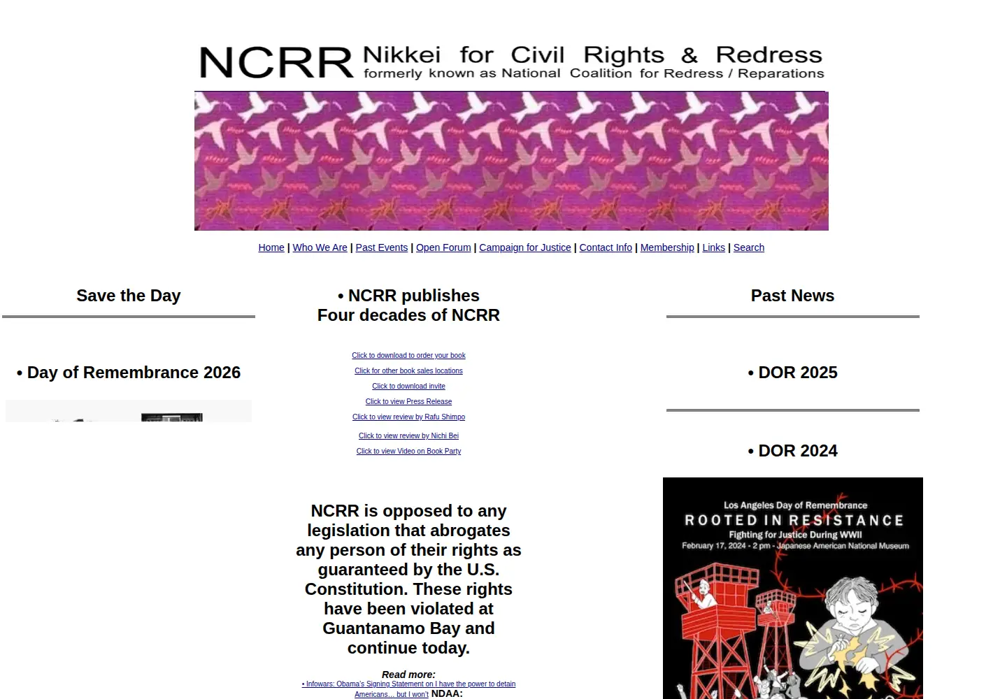 Captured homepage of ncrr-la.org in the current scan