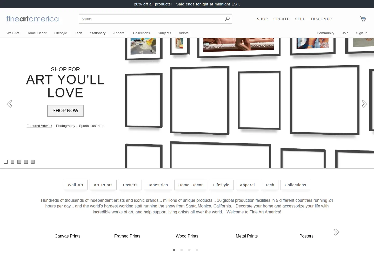 Screenshot of fineartamerica.com