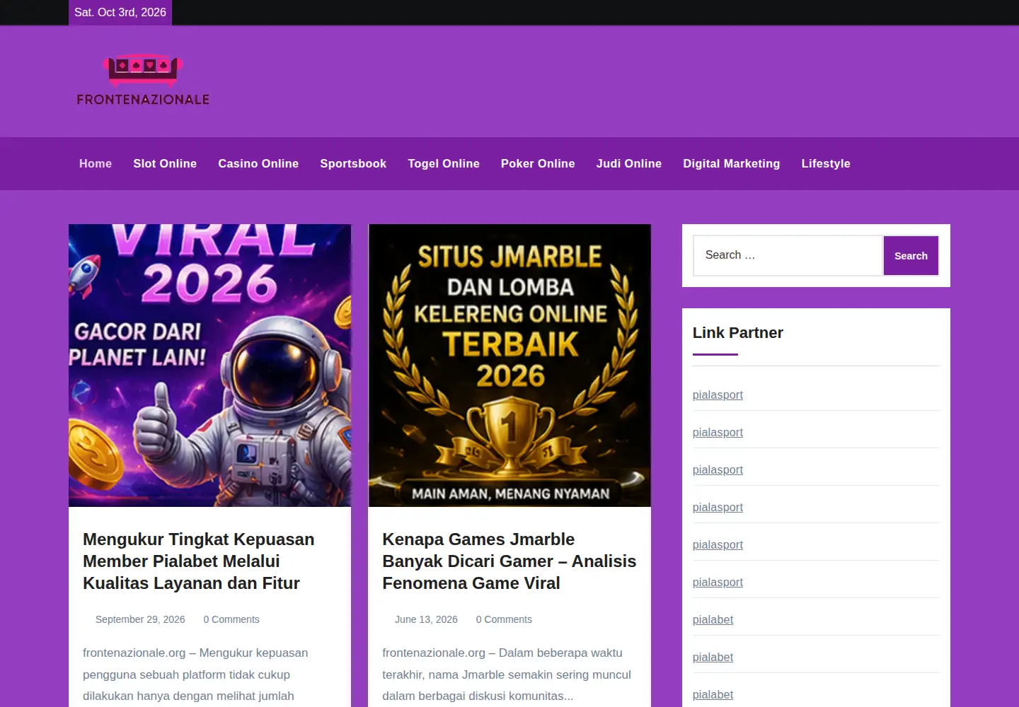 Captured homepage of frontenazionale.org in the current scan