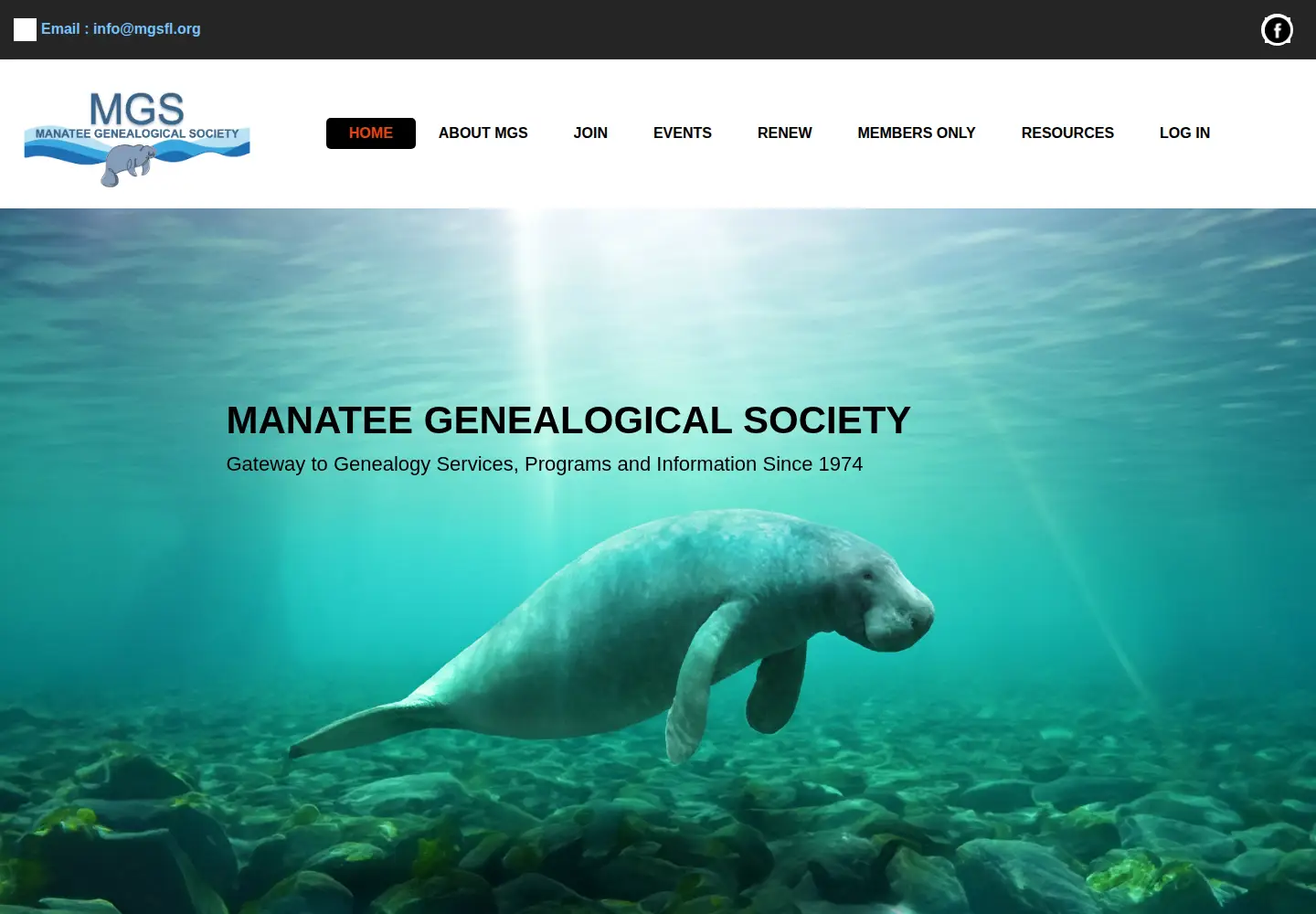 Captured homepage of mgsfl.org in the current scan