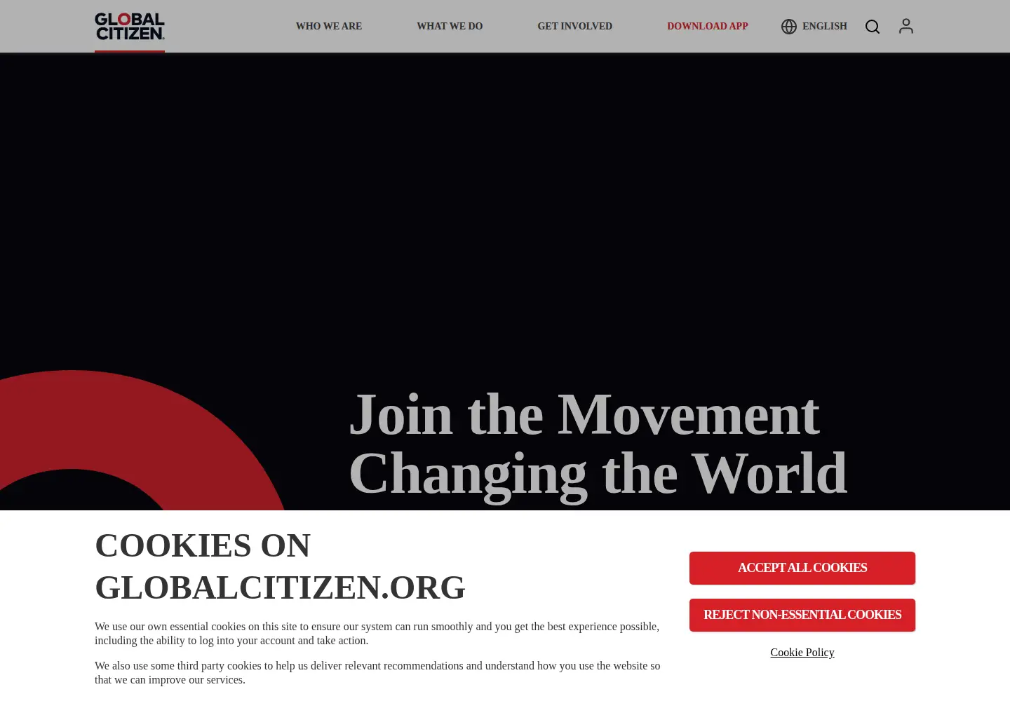 Screenshot of globalcitizen.org