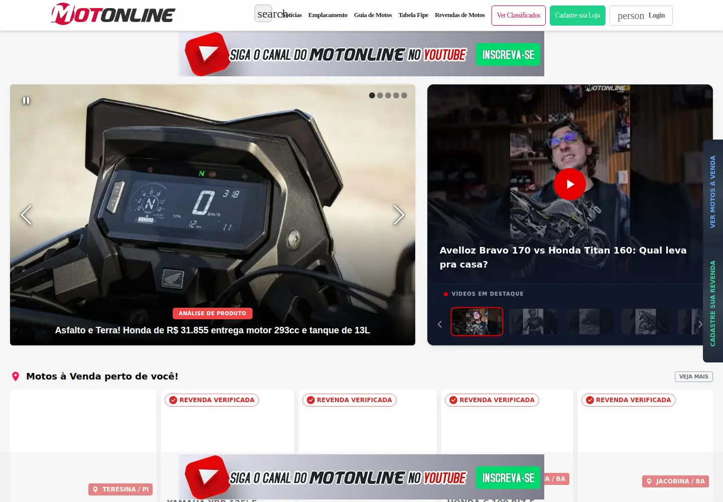 Captured homepage of motonline.com.br in the current scan