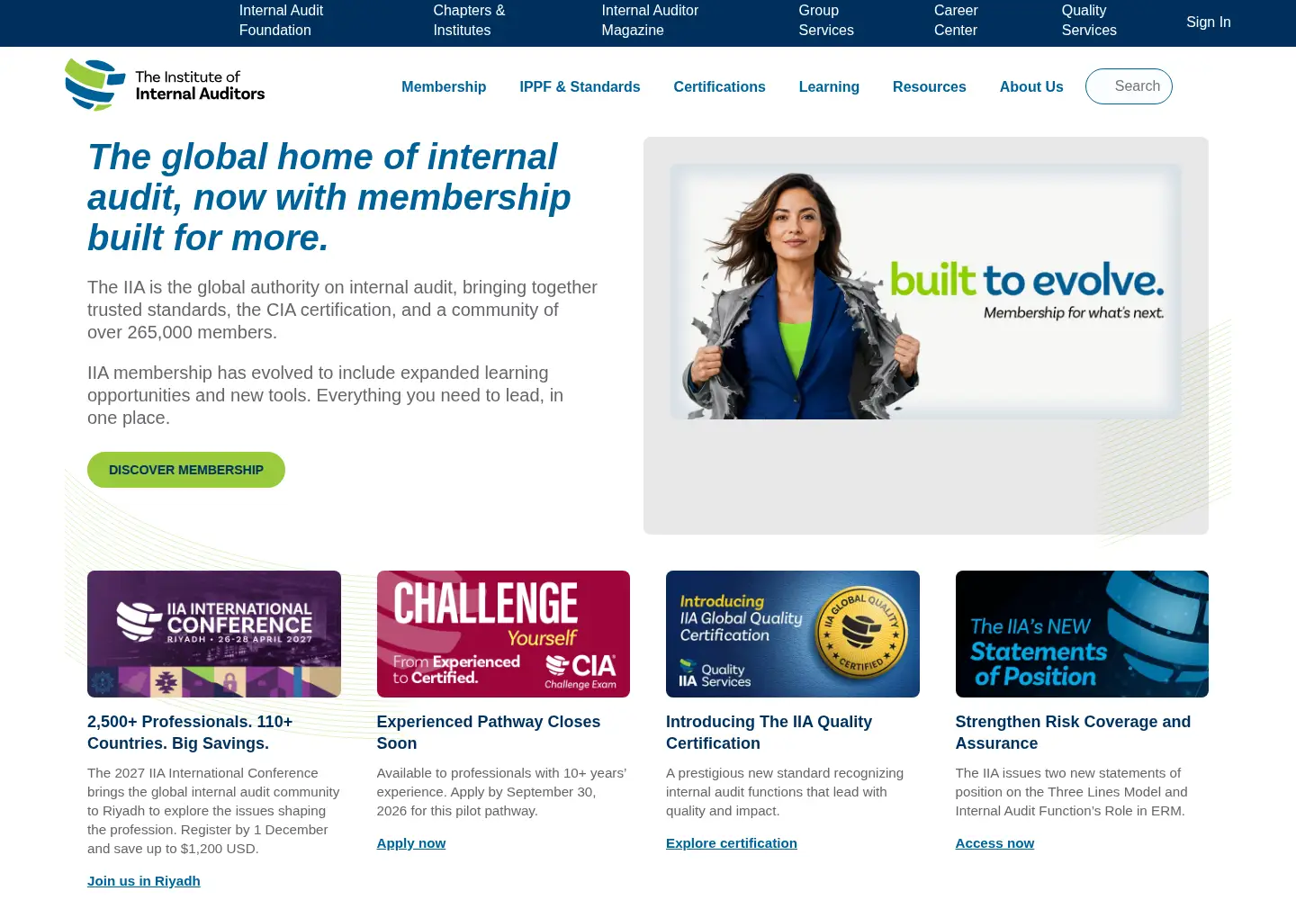Screenshot of theiia.org