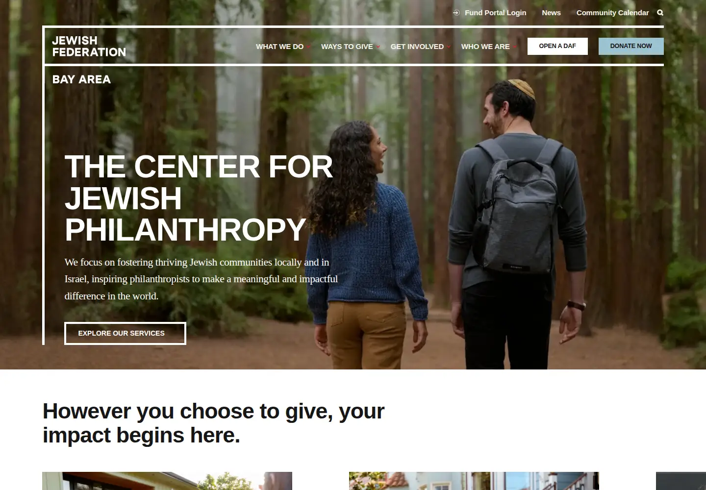 Captured homepage of sfjcf.org in the current scan