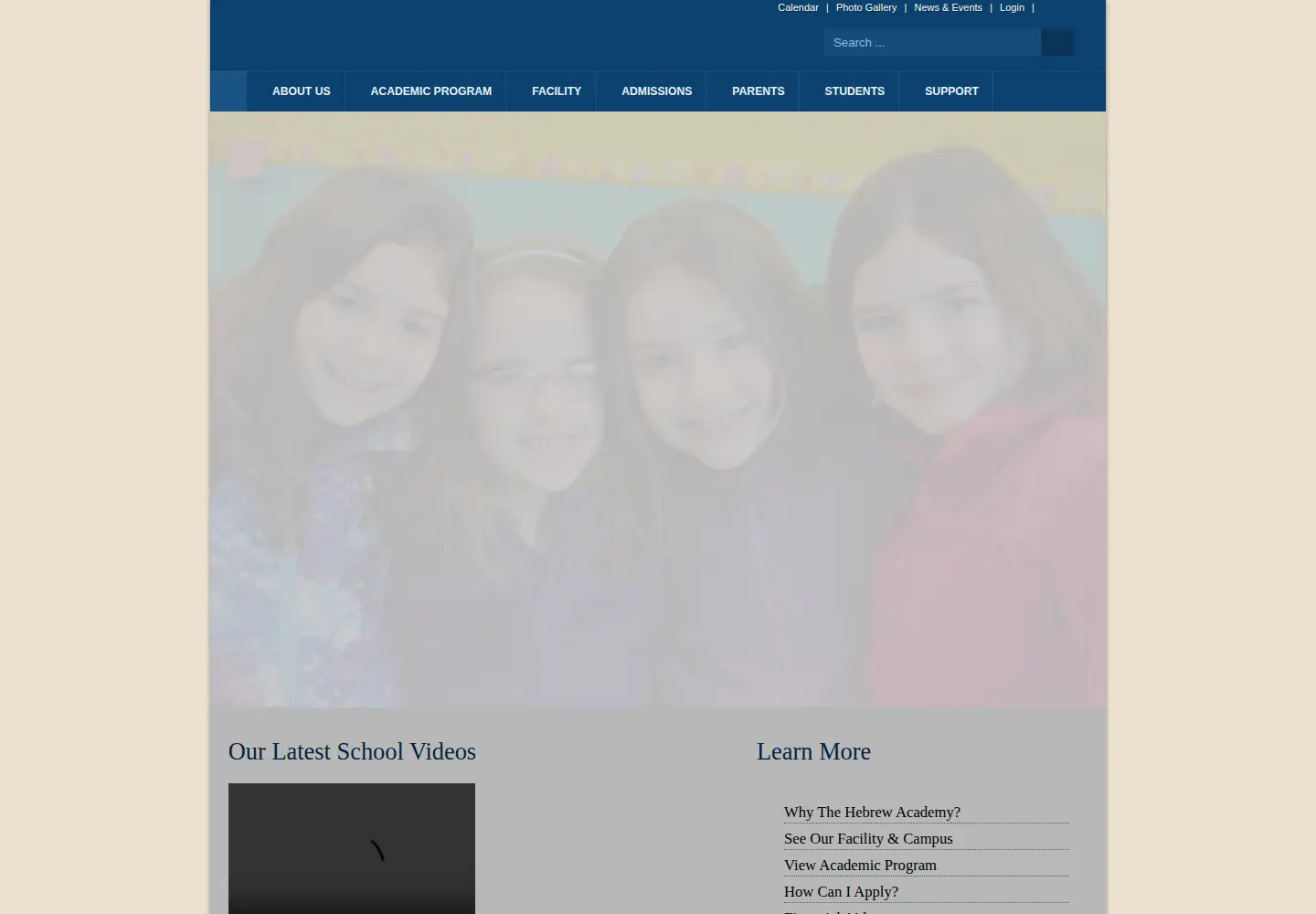 Screenshot of thehebrewacademy.org
