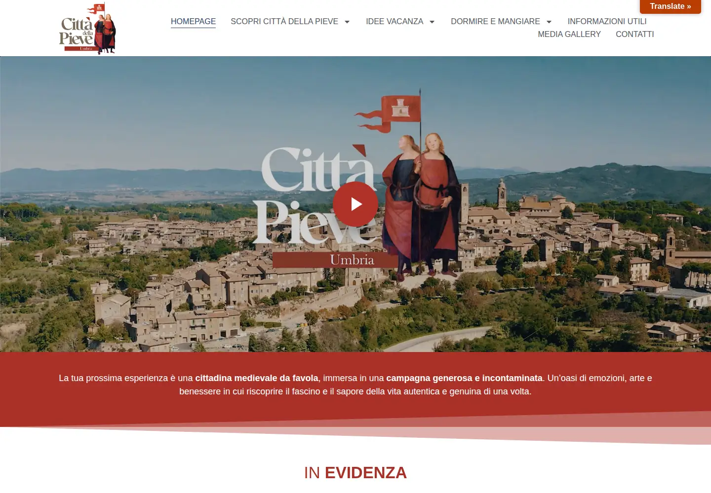 Captured homepage of cittadellapieve.org in the current scan