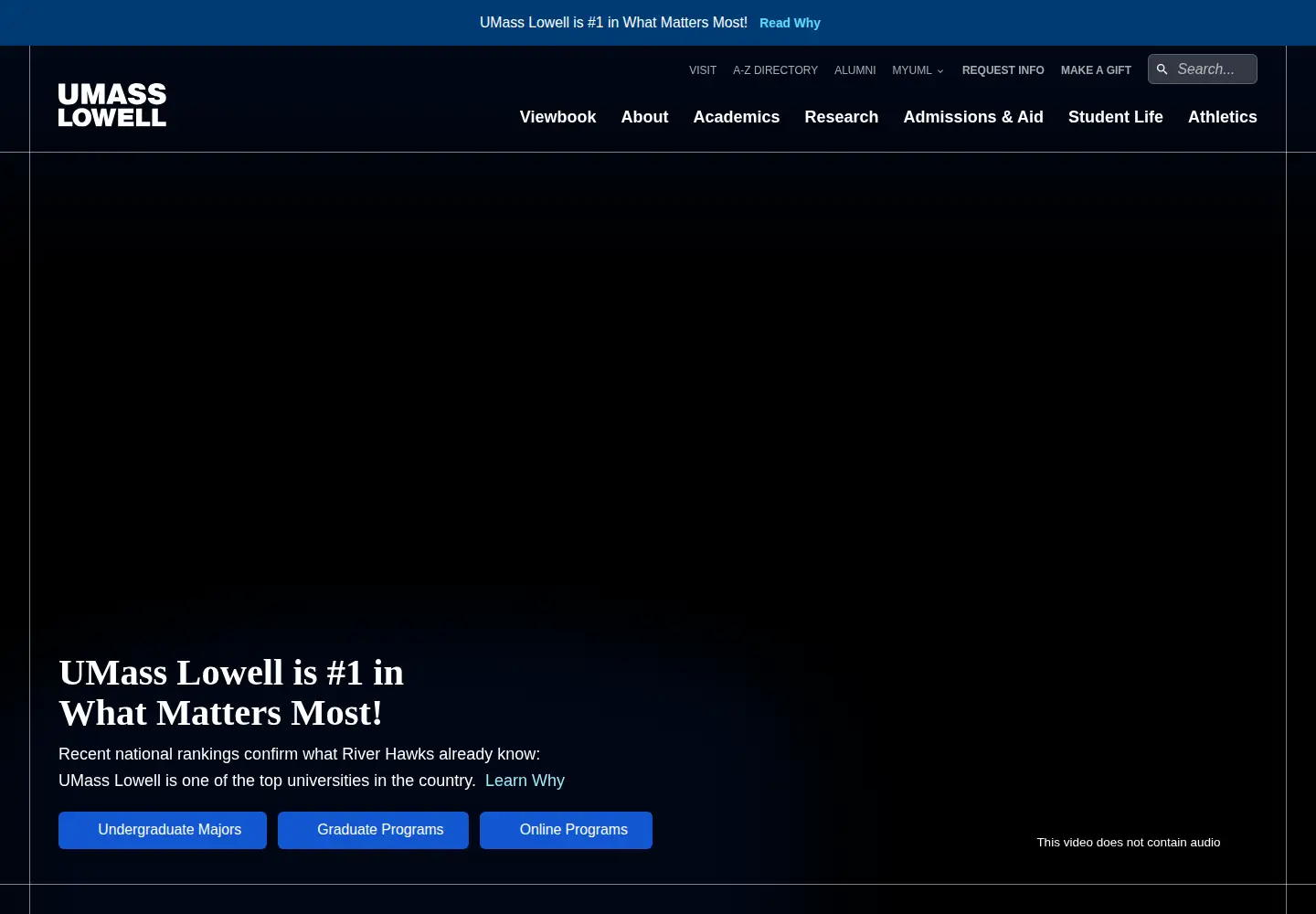 Screenshot of uml.edu
