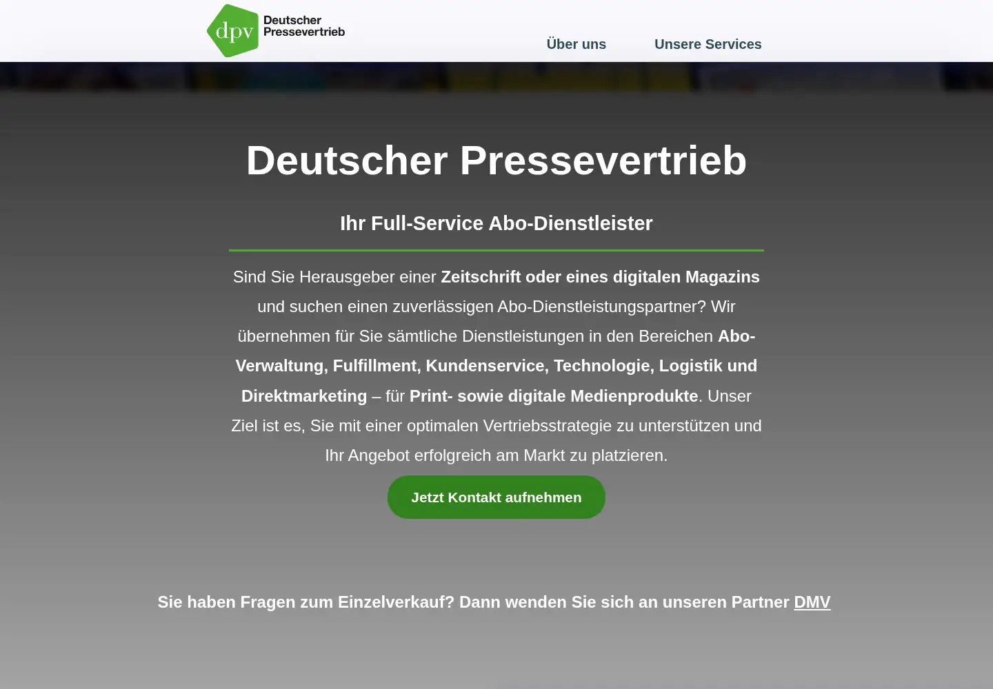 Captured homepage of dpv.de in the current scan