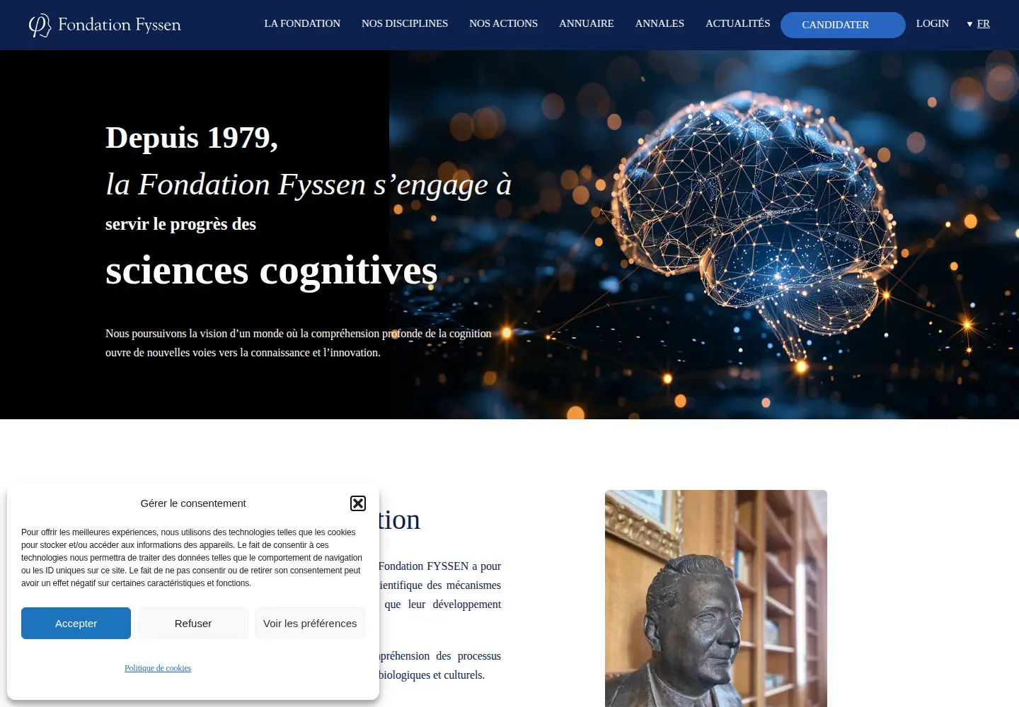 Screenshot of fondationfyssen.fr