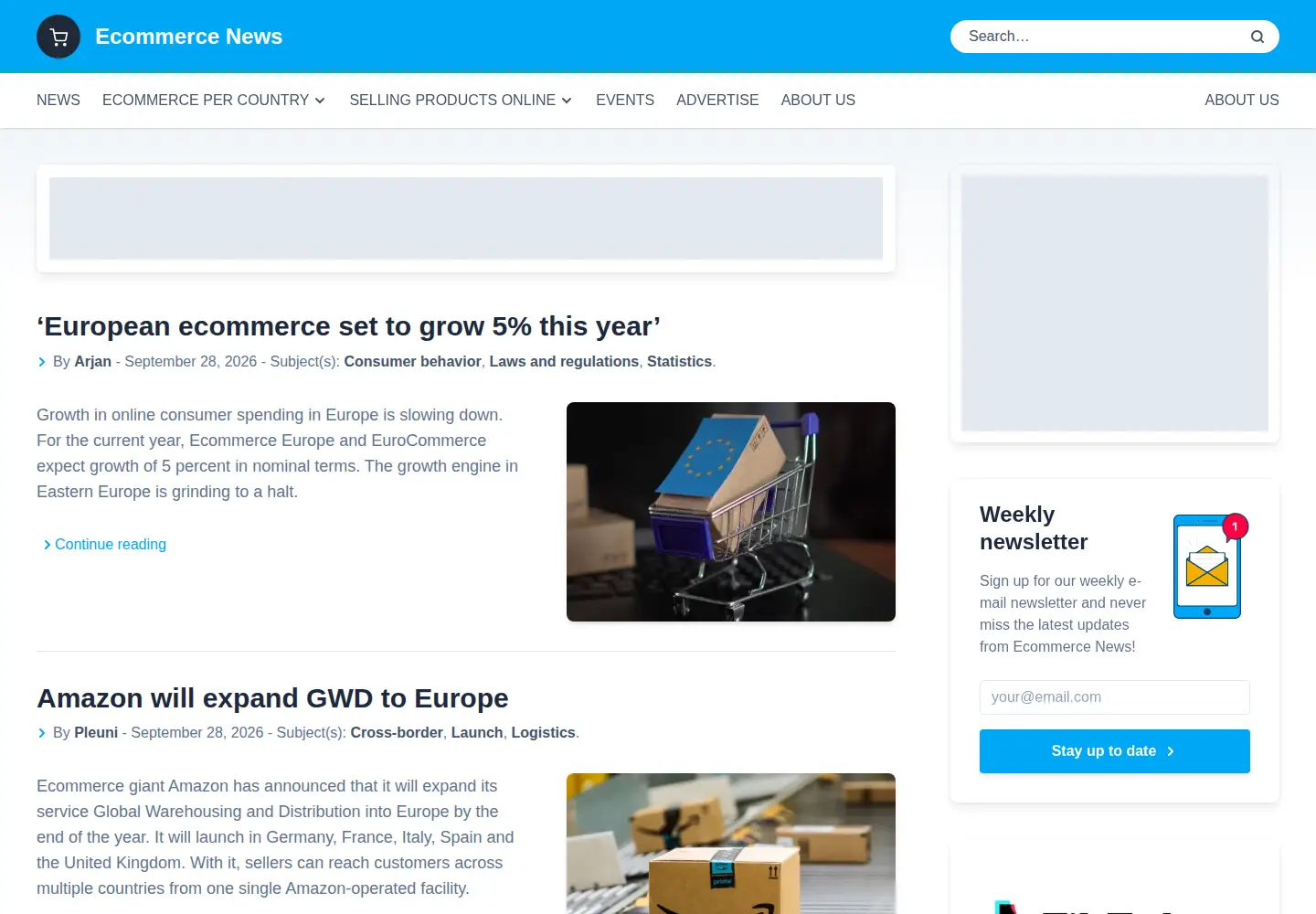Screenshot of ecommercenews.eu