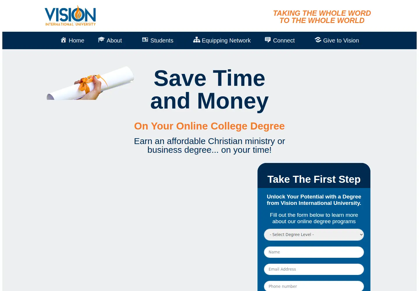 Screenshot of vision.edu