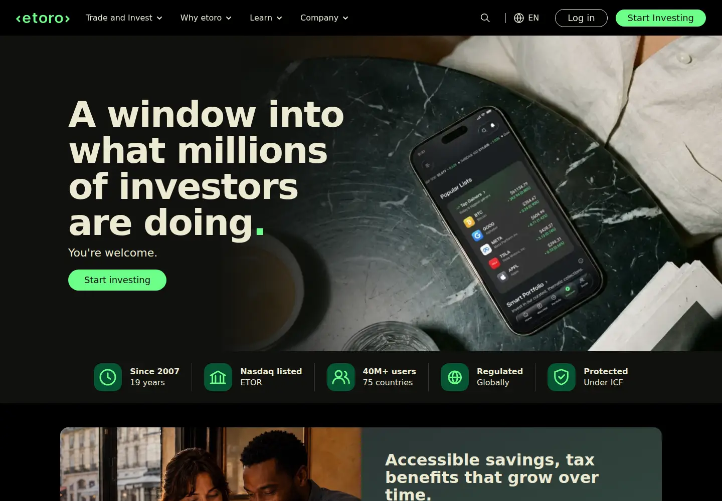 Screenshot of etoro.com