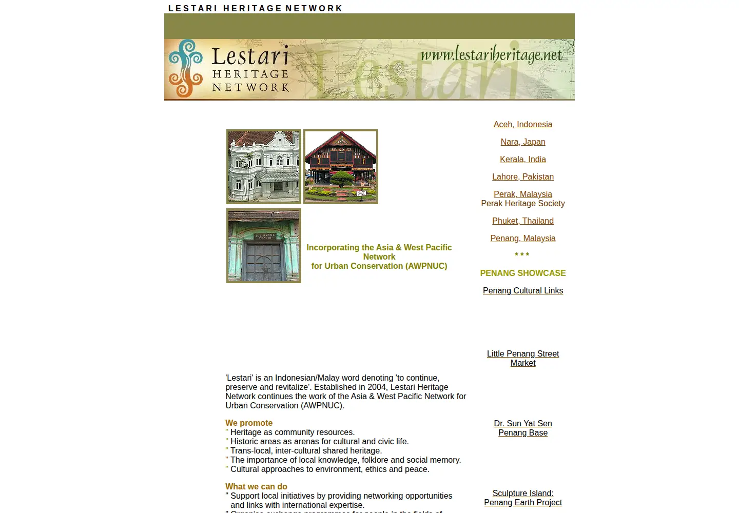 Screenshot of lestariheritage.net