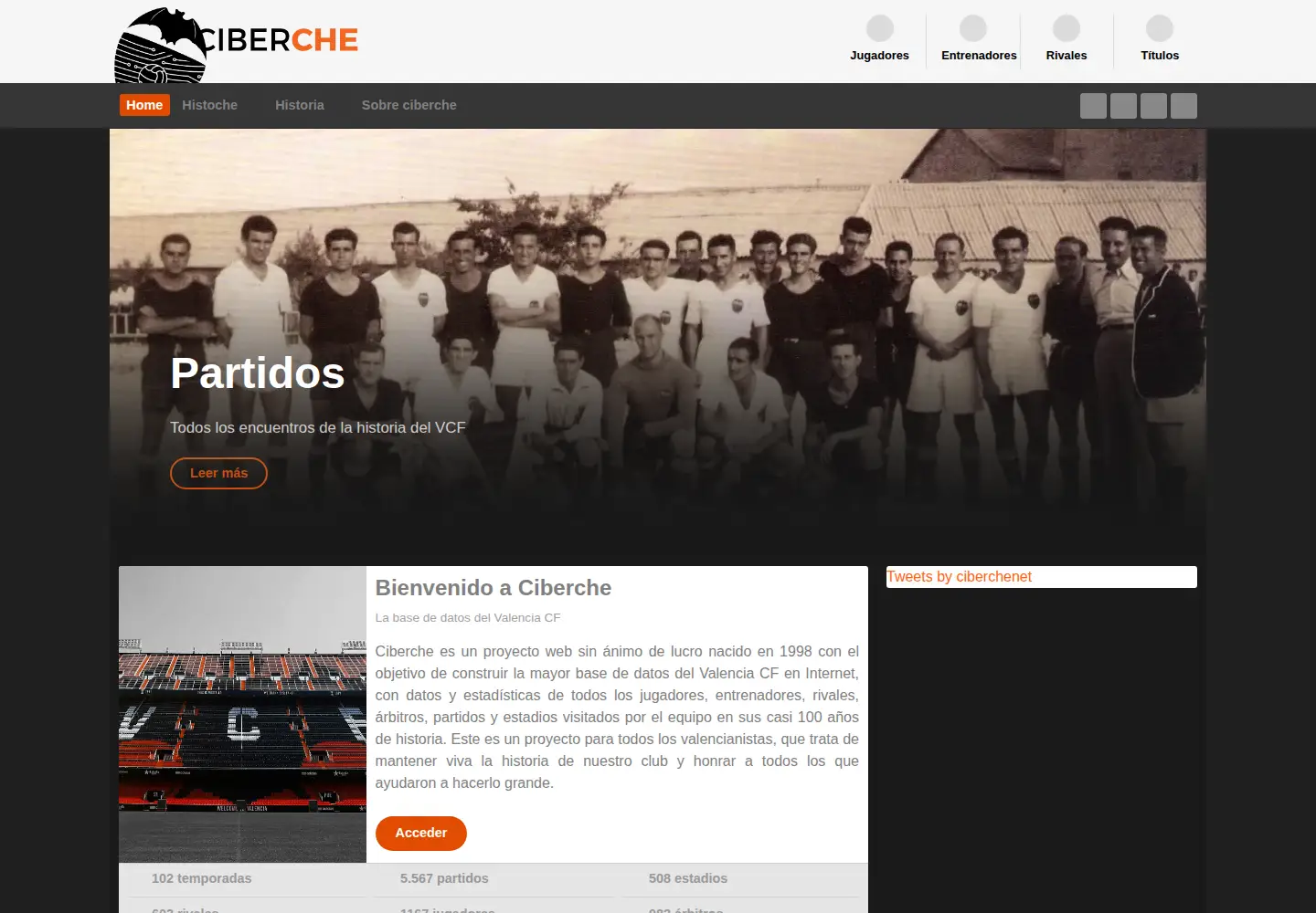 Captured homepage of ciberche.net in the current scan