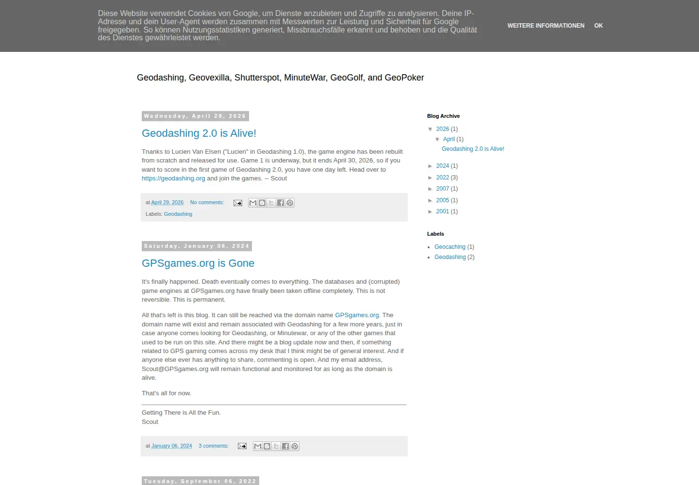 Screenshot of gpsgames.org